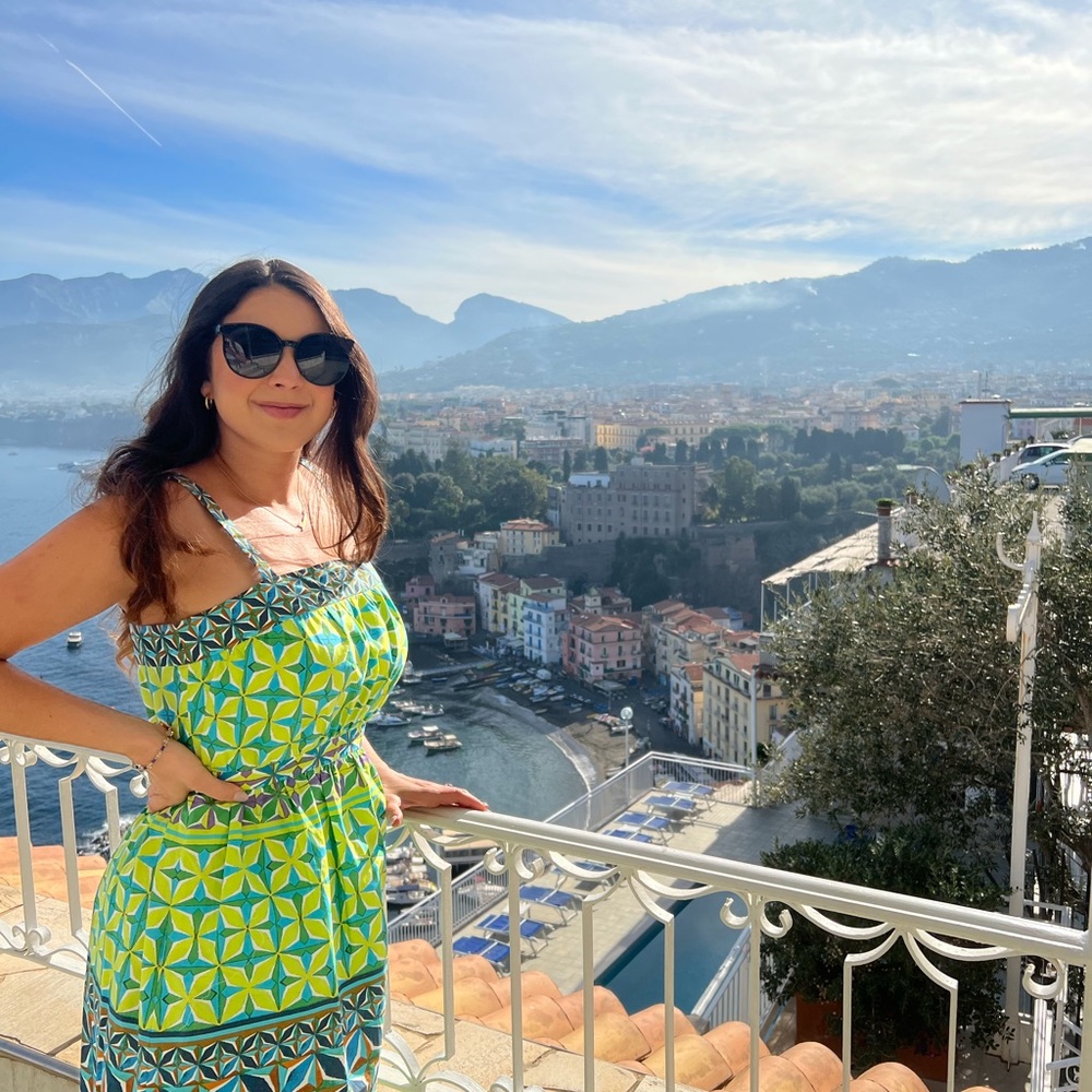 Donna Morgan Strapless Dress in Blue and Green